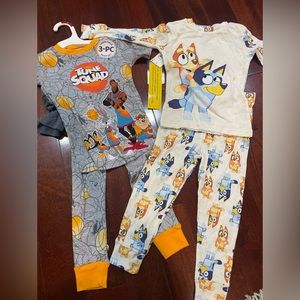 Bundle of 2 Pair of Pajamas- Space Jam and Bluey